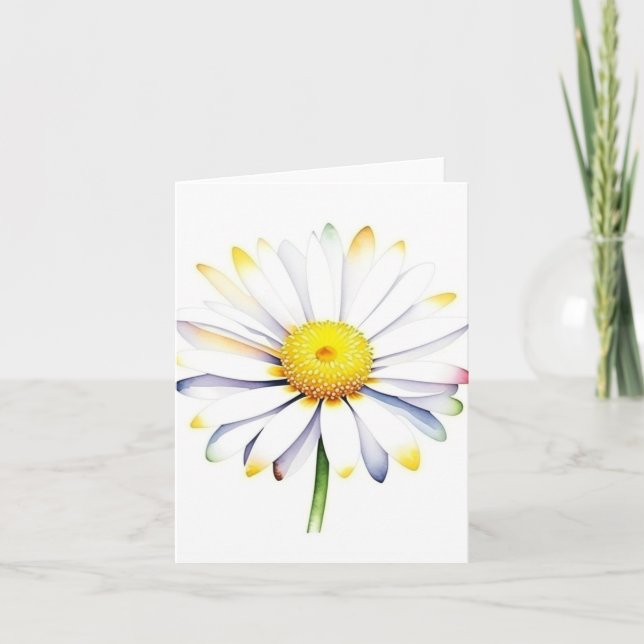 Cartão Janeiro 1 Dia da Margarida A - Cores d'água e Cane (Frente)