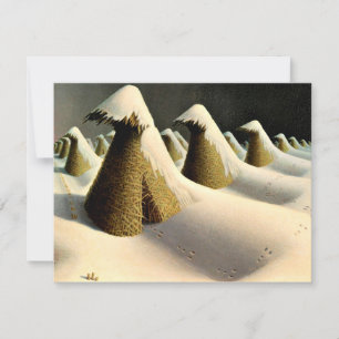 Cartão Janeiro, belas artes por Grant Wood