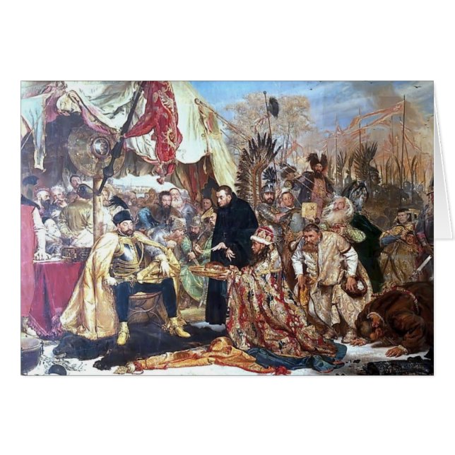 Cartão Janeiro Matejko- Bathory em Pskov (Frente Horizontal)