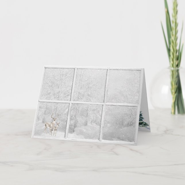 Cartão Janela de inverno de Natal (Frente)