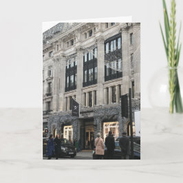 Cartão Janela de Natal Comprando Estação Festiva de Londr