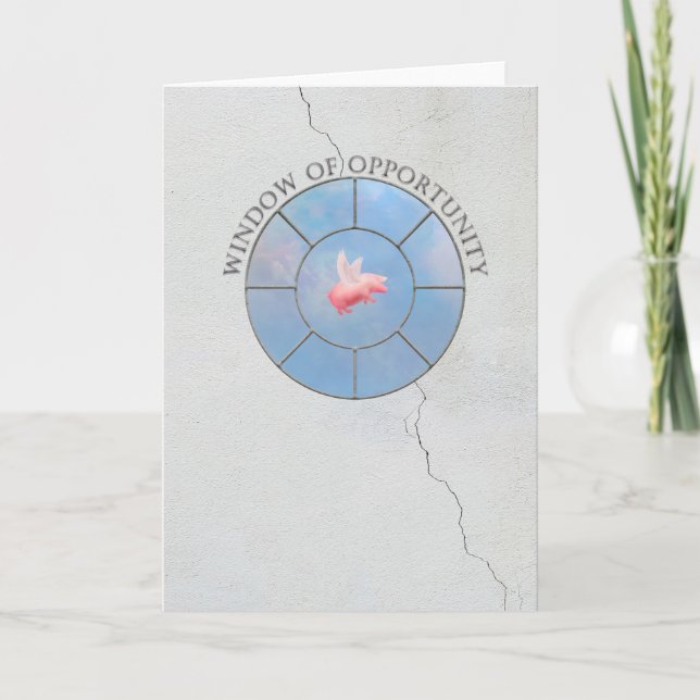 Cartão Janela de Oportunidade do Porco Voador (Frente)