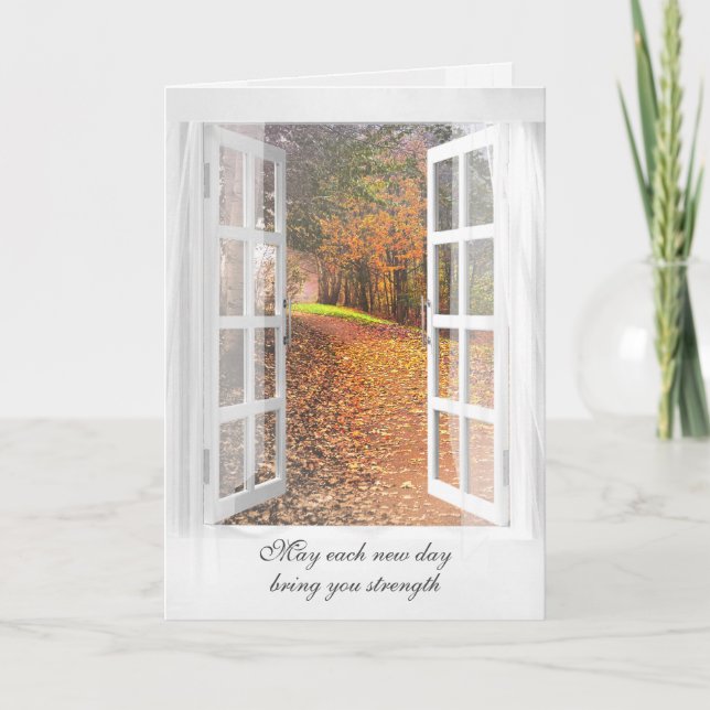 Cartão Janela de outono para simpatia (Frente)