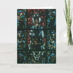 Cartão Janela de Vitral de Igreja Religiosa Antiga