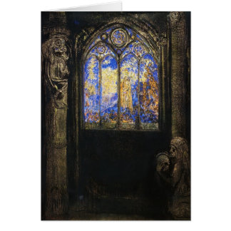 Cartão Janela de vitral por Odilon Redon