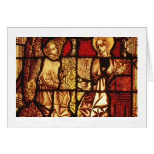 Cartão Janela de vitral que descreve o aviso, G