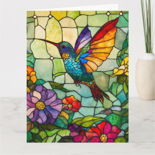 Cartão Janela Estilo Hummingbird Tiffany