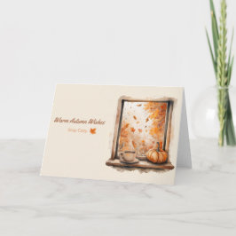 Cartão Janela Rainha das Caixas d'Água com Abóbora e Café