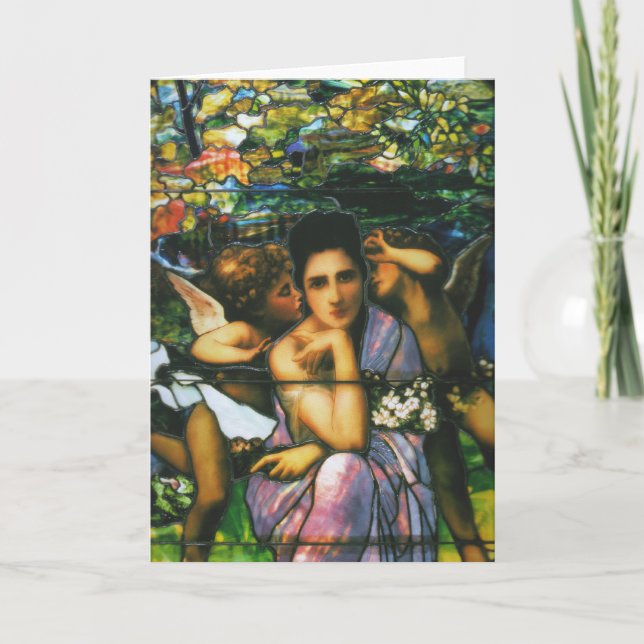 Cartão Janelas de vidro Artes por Placa Louis Tiffany (Frente)