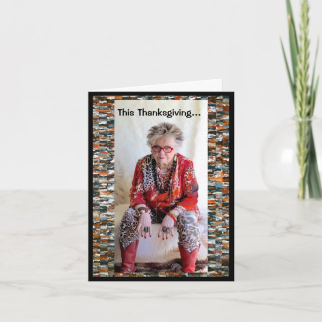 Cartão Janta de Ação de Graças Humorista (Frente)