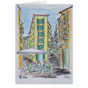 Cartão Jantar ao Ar Livre no Old Nice Nice, França