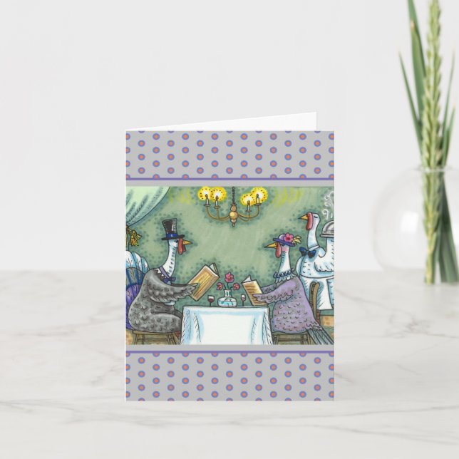 CARTÃO JANTAR FINO DE PERU, HUMOR DE PERU DE AÇÃO DE GRAÇ (Frente)