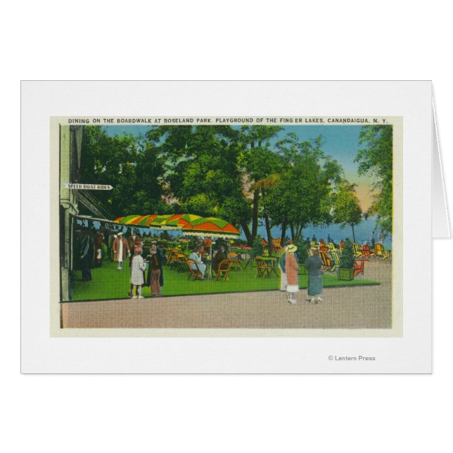 Cartão Jantar no passeio de calçada na cena do Parque Ros (Frente Horizontal)