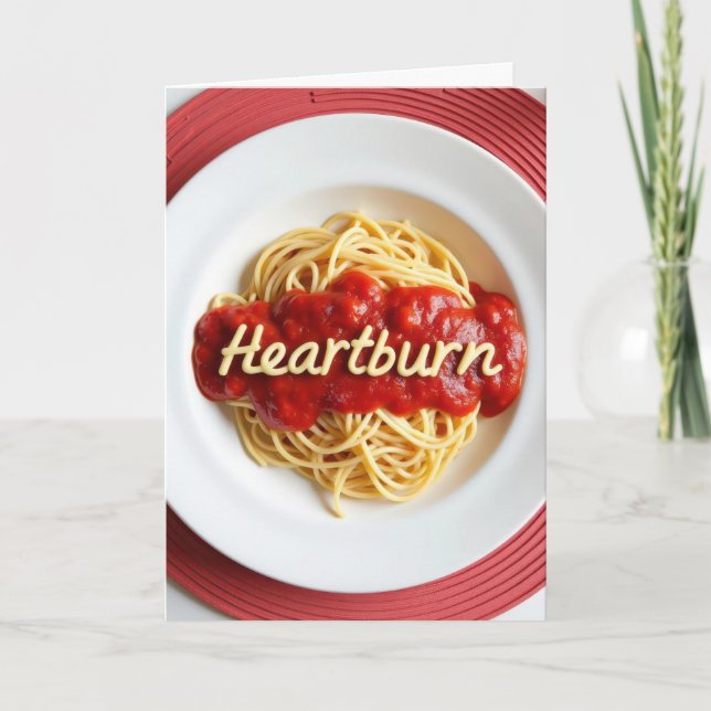 Cartão Janto Birthday Heartburn Spaghetti (Frente)