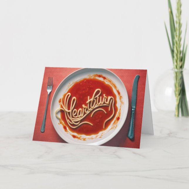 Cartão Janto Birthday Heartburn Spaghetti (Frente)