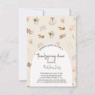 Cartão Janto floral de ação de graças
