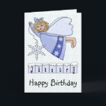 Cartão January Birthday Angel<br><div class="desc">Sweet little Month Angel Birthday cards are easily customized with your own words. Cute Birthday Cards for Kids.</div>