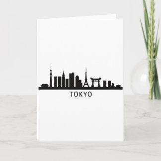 Cartão Japan Cityscape Travel | Tokyo Skyline Silhouette