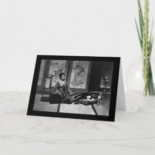 Cartão Japanese Mother with Her Sleeping Baby 1909