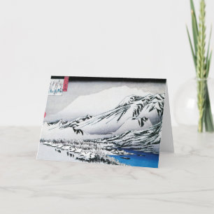Cartão Japanese Mountains in the Snow Greeting Card