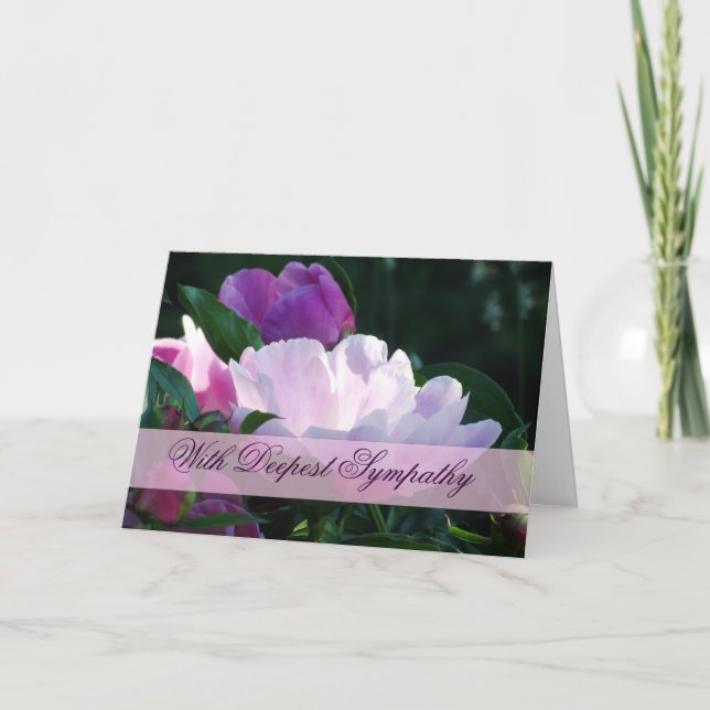 Cartão Japanese Peony Sympathy Card (Frente)