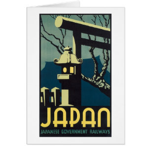 Cartão Japão, Poster de viagens dos Caminhos-de-Ferro do 