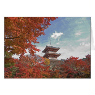 Cartão Japão, Quioto, Pagode em cores de outono