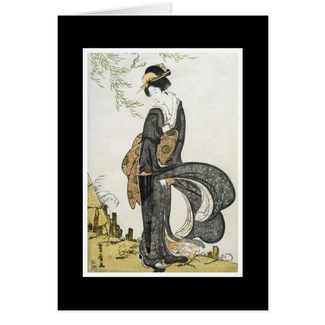 Cartão japonês antigo da arte (Frente)