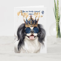 Japonês Chin Dog King para um dia de aniversário e