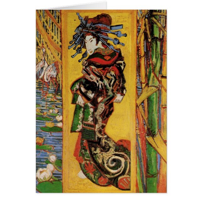 Cartão Japonês Courtesan Oiran por Vincent van Gogh Card (Frente)