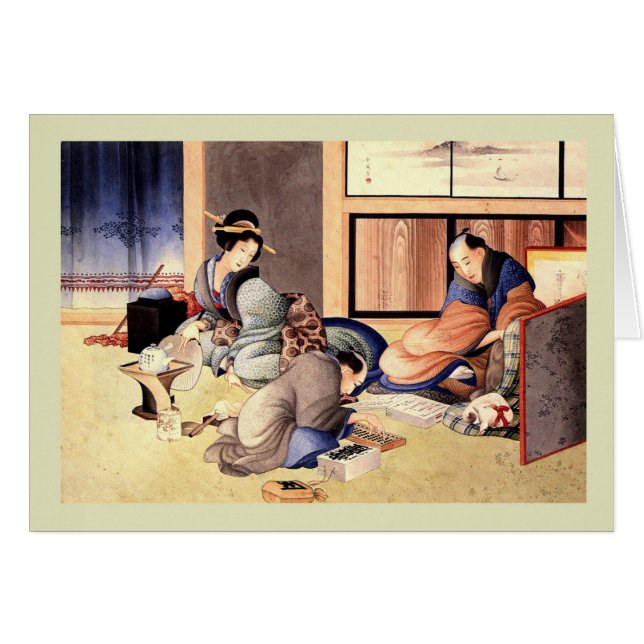 Cartão Japonês Woodblock (Frente Horizontal)
