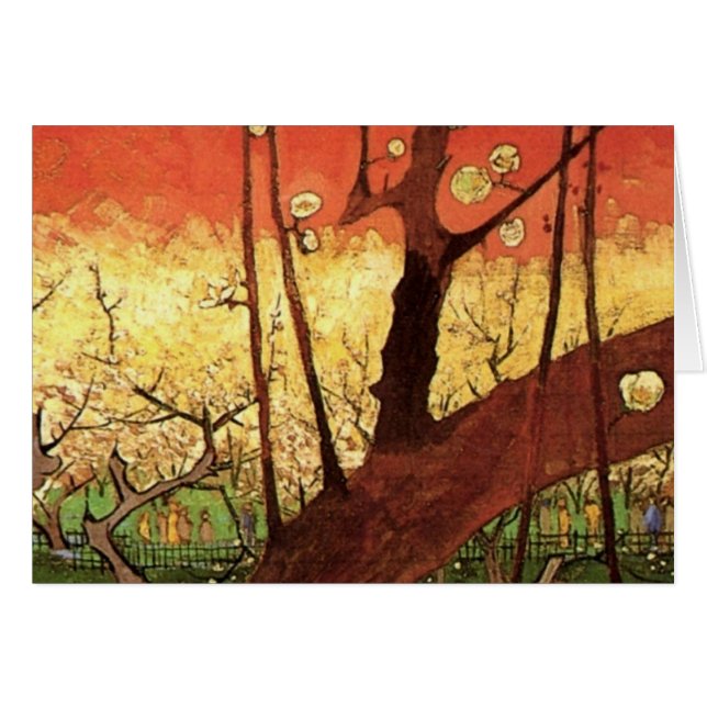 Cartão Japonismo: Flor de Plum Tree por Vincent van Gogh (Frente Horizontal)