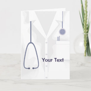 Cartão Jaqueta Médica Branco Personalizada