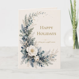 Cartão Jardim ao Luar Elegante Botânica Feliz Natal