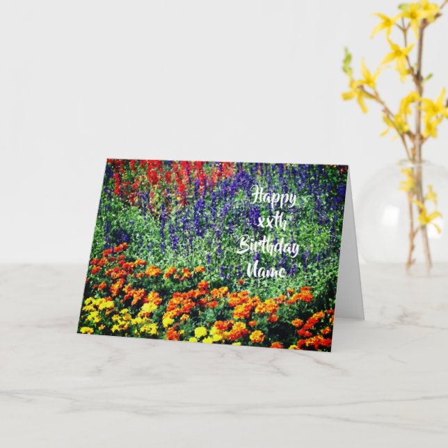 Cartão Jardim Bela Flor Arte Personalizada Aniversário (Flor Amarela)