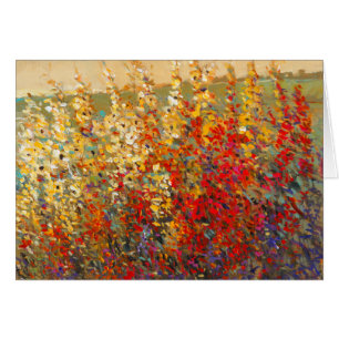 Cartão Jardim Brilhante Mural de Primavera Wildflower