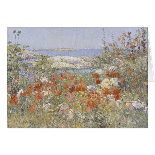 Cartão Jardim Celia Thaxter de Frederick Childe Hassam (Frente Horizontal)