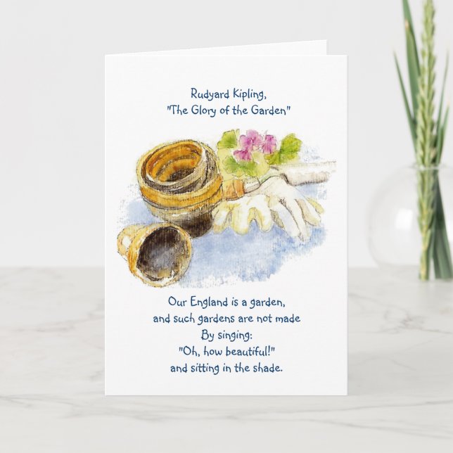 Cartão Jardim da Inglaterra Verso com Pintura de Aquarela (Frente)
