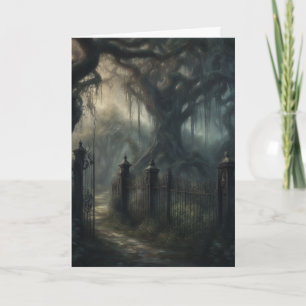 Cartão Jardim Dark Gothic Cottagecore e cerca de aniversá