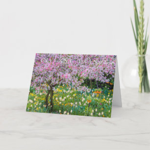 Cartão Jardim de Claude Monet   Feliz Aniversário