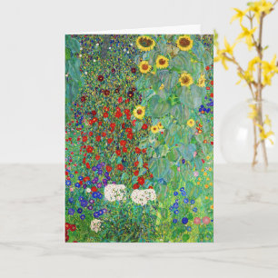 Cartão Jardim de Fazenda Gustav Klimt com pintura de gira