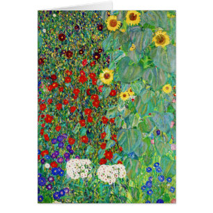 Cartão Jardim de Fazenda Gustav Klimt com pintura de gira