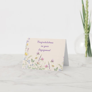 Cartão Jardim de Flores Silvestres Parabéns pelo Noivado