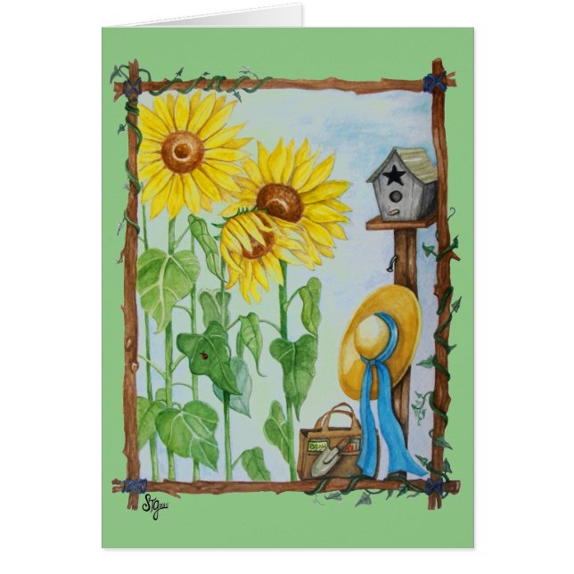 Cartão Jardim de girassol (Frente)