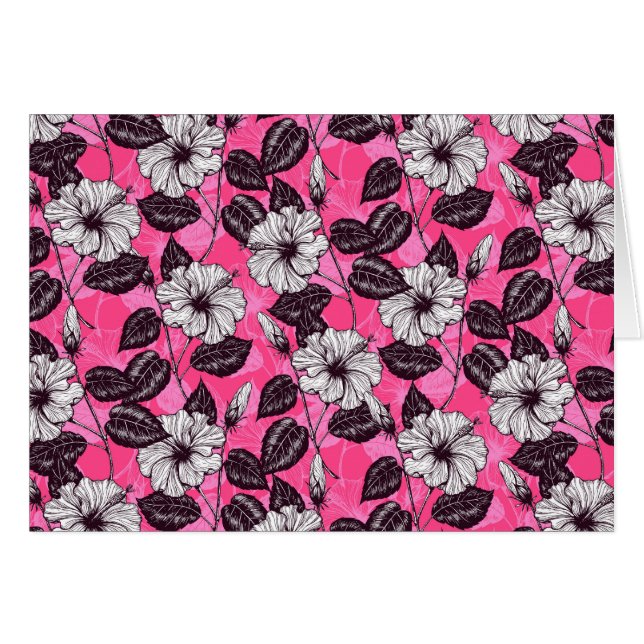 Cartão Jardim de Hibiscus 2 (Frente Horizontal)