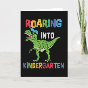 Cartão Jardim de Infância da Escola Secundária T rex Dino