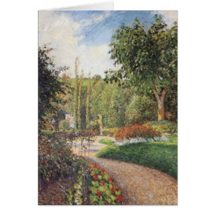 Cartão Jardim de Les Mathurins em Pontoise por Pissarro