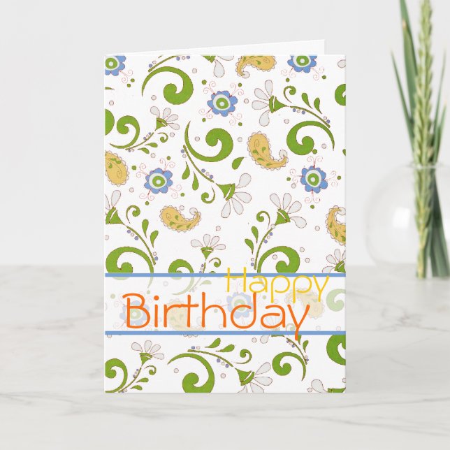 Cartão Jardim de Paisley - Personalizado (Frente)