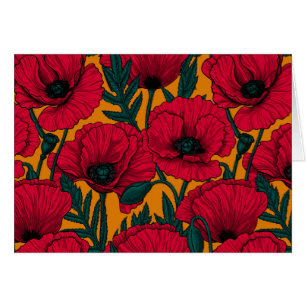 Cartão Jardim de papoila-vermelha