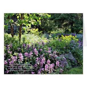 Cartão Jardim de rocha da casa de campo do primavera de